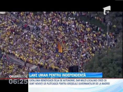 Catalonia: Lant uman de 400 de kilometri