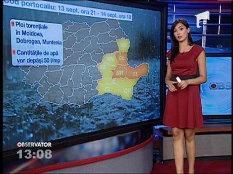 Un nou cod portocaliu pentru judetele Galati, Braila si Tulcea