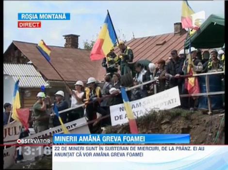 Minerii de la Rosia Montana amana greva foamei