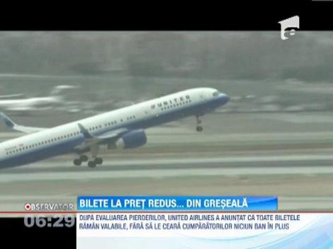 Bilete de avion la pret redus, din greseala