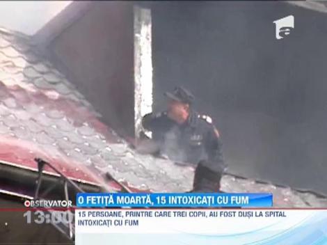 Explozie urmata de incendiu in Pitesti. O fetita de 7 ani ani a decedat