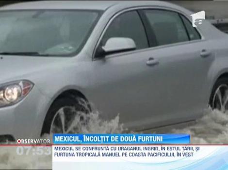 Alerta maxima in Mexic, lovit de uragan si de o furtuna tropicala