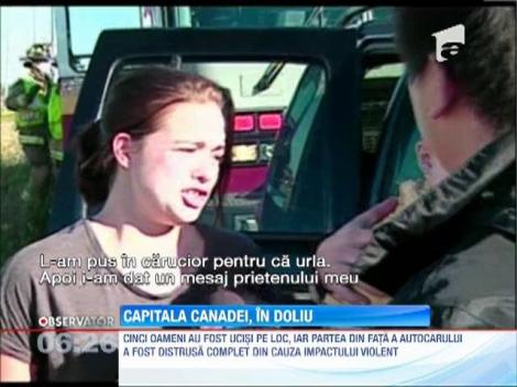 Doliu in Canada! Un tren a deraiat dupa ce a fost lovit de un autobuz supraetajat