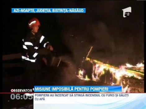 Misiune imposibila pentru pompierii militari din Bistrita Nasaud