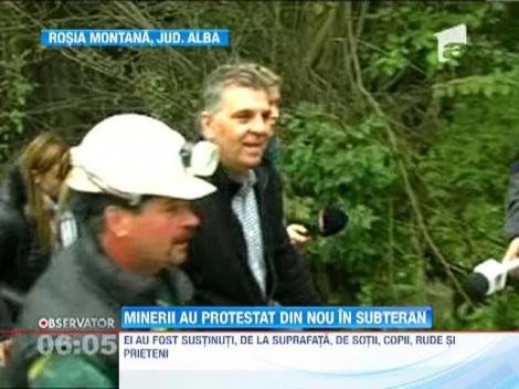 Minerii din Rosia Montana au protestat, din nou, in subteran