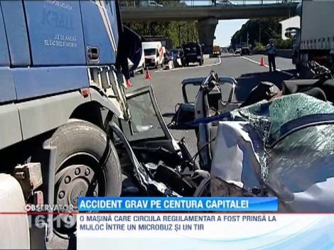 Grav accident rutier pe soseaua de centura a Capitalei. Patru oameni au fost raniti