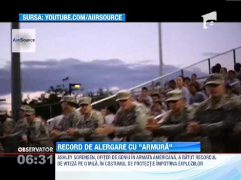 Record de alergare in costumul de protectie impotriva exploziilor