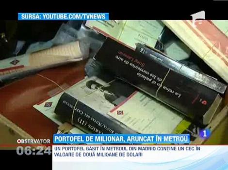 Un portofel cu un cec de doua milioane de dolari, aruncat in metrou!