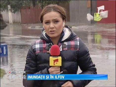 Zeci de curti si portiuni din mai multe strazi din Ilfov, inundate