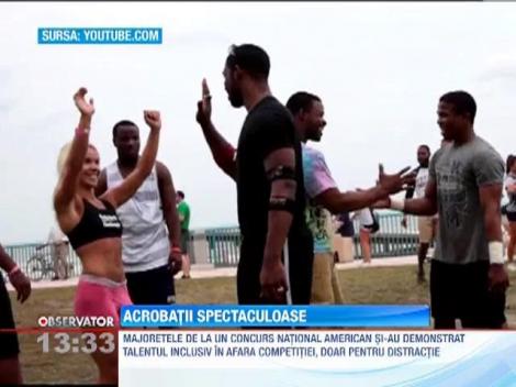 VIDEO! Sute de majorete au luat parte la un concurs de acrobatii spectaculoase in Florida