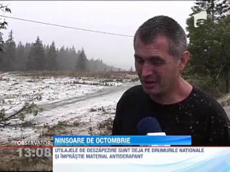 Ninsoare abundenta in zonele montane