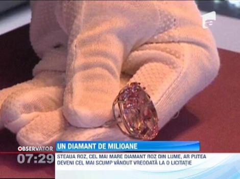 Cel mai mare diamant roz ar putea fi vandut cu 60 de milioane de dolari