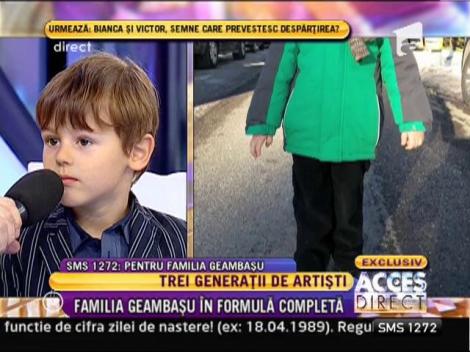 Davin, fiul lui Calin Geambasu: "Cand o sa fiu mare, vreau sa fiu tobosar"