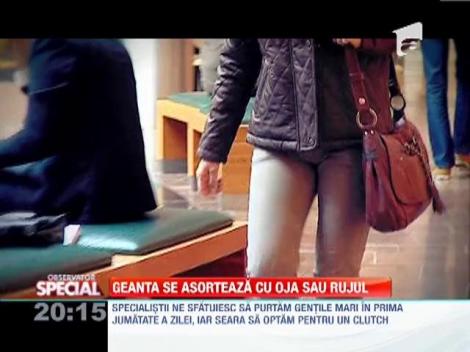 Geanta se asorteaza cu oja sau rujul