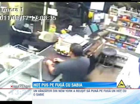 Hot pus pe fuga cu sabia. Proprietarul i-a aplicat "doua scheme"