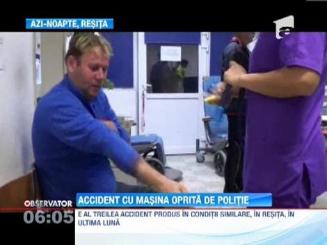 Accident cu masina oprita de politie