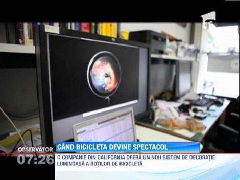 Spectacolul iluminatului rotilor de bicicleta