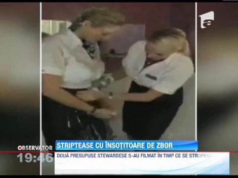 Doua insotitoare de zbor s-au filmat in ipostaze sexy