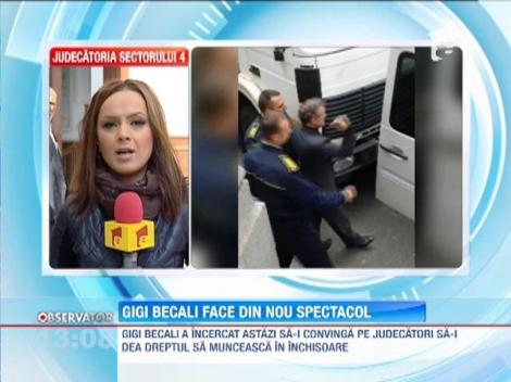 Gigi Becali face din nou spectacol in sala de judecata
