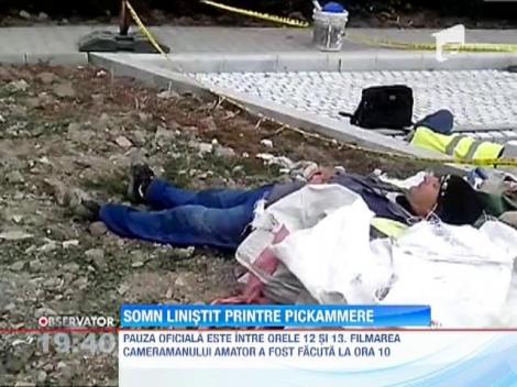 Pauzele lungi si dese, cheia marilor succese! Doi muncitori ieseni dorm nestingheriti in timpul programului
