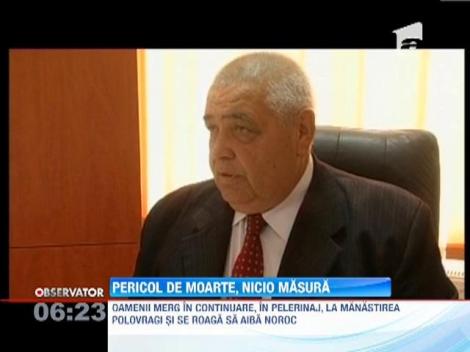 Peretele periculos de la Pestera Polovragi, in continuare nereabilitat