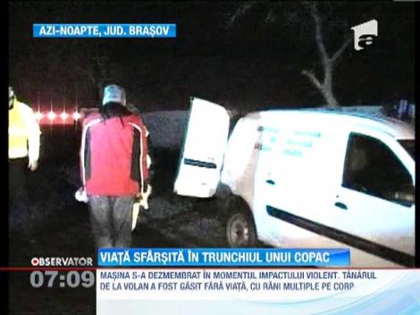 Brasov: Un tanar a murit dupa ce s-a izbit cu masina de trunchiul unui copac