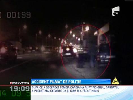 Accident filmat de politie, pe o sosea din Constanta
