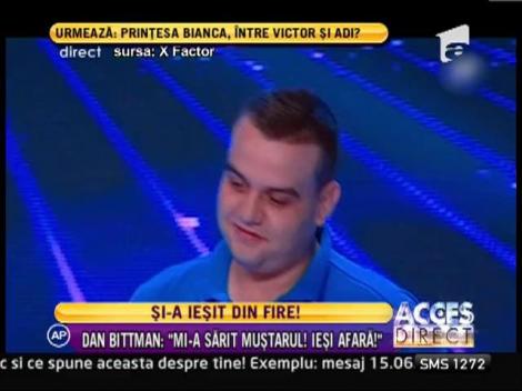 Bittman, scos din minti de un concurent la X Factor