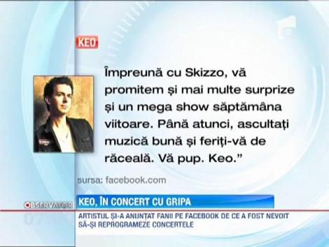 Keo si-a anulat concertele din cauza unei laringite