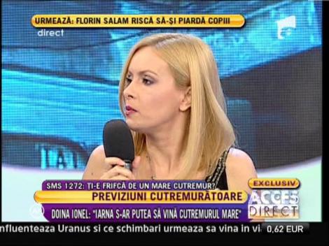 Doina Ionel, clarvazatoarea: "Iarna s-ar putea sa vina cutremurul mare"