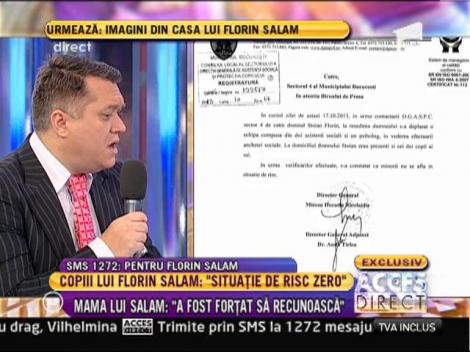 Copiii lui Florin Salam: "Situatie de risc zero"