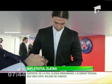 Zlatan Ibrahimovic i-a daruit tricoul sau unui copil bolnav de cancer