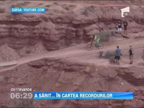 A sarit cu bicicleta de la 24 de metri si a aterizat in Cartea Recordurilor