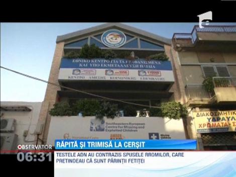 Rapita si trimisa la cersit, de un cuplu de rromi din Grecia