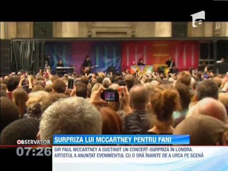 Sir Paul McCartney, concert spontan in Londra