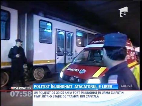 Politist injunghiat de mai multe ori. Atacatorul este liber