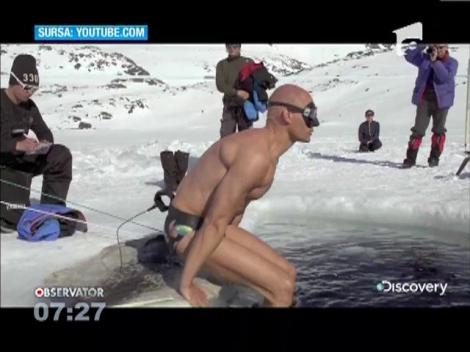 "Omul care nu respira"! A intrat in Cartea Recordurilor, dupa ce inotat 76 de metri sub gheata