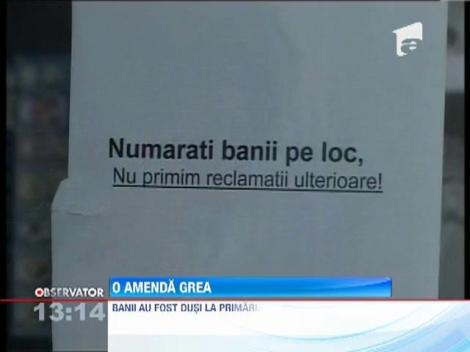 O femeie din Targu Mures si-a platit amenda de 1500 de lei in monede