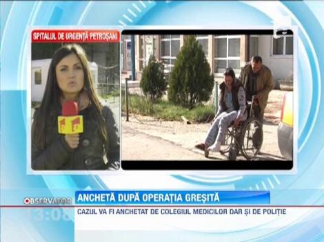 Ancheta la spitalul de Urgenta din Petrosani dupa ce o pacienta a fost operata la piciorul gresit