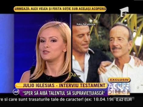 EXCLUSIV! Julio Iglesias: "Stiu ca mi se apropie sfarsitul si ma grabesc sa daruiesc cat mai mult!"