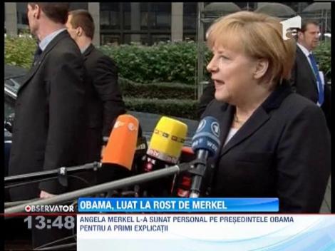 Barack Obama, luat la rost de Angela Merkel
