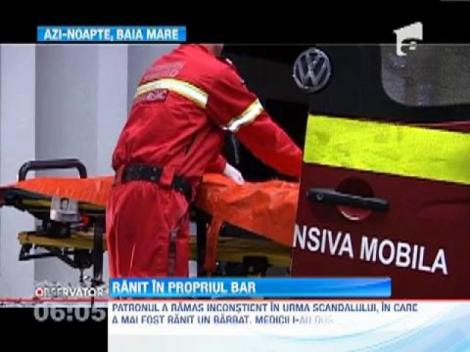 Patronul unui local din Baia Mare a fost ranit grav in urma unei batai generale