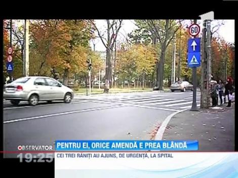 O bunica si nepotii au fost loviti de o masina, dupa un carambol in fata Arcului de Triumf