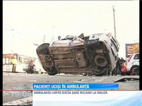 O ambulanta plina cu bolnavi a fost spulberata de un sofer inconstient, in Pitesti