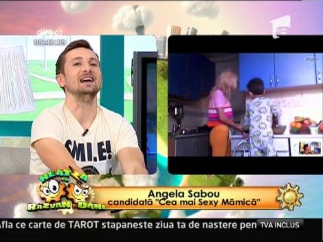 Angela Sabou, "Cea mai sexy mamica", pana si in bucatarie