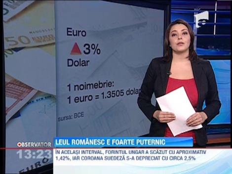 Leul romanesc a inregistrat o crestere fata de moneda europeana