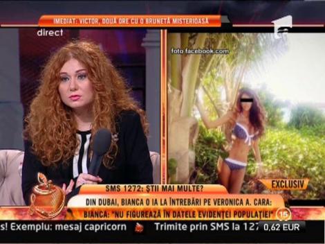 Bianca: "Veronica A. Cara nu figureaza in datele Evidentei Populatiei!"