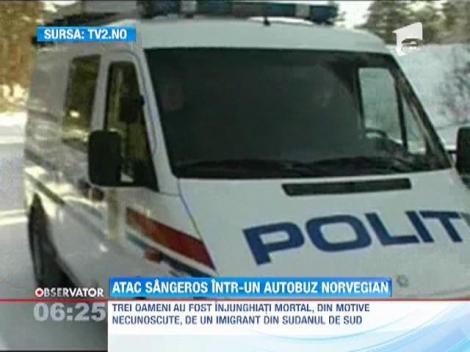 Un imigrant a injunghiat mortal trei oameni, intr-un autobuz din Norvegia