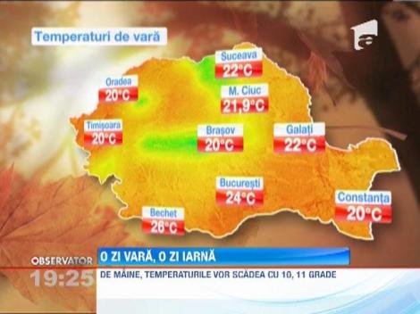 Vremea se raceste brusc, vin ploile si ninsorile