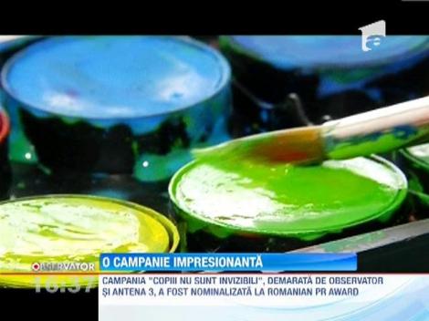 Campania "Copiii nu sunt invizibili", nominalizată la PR Award Romania